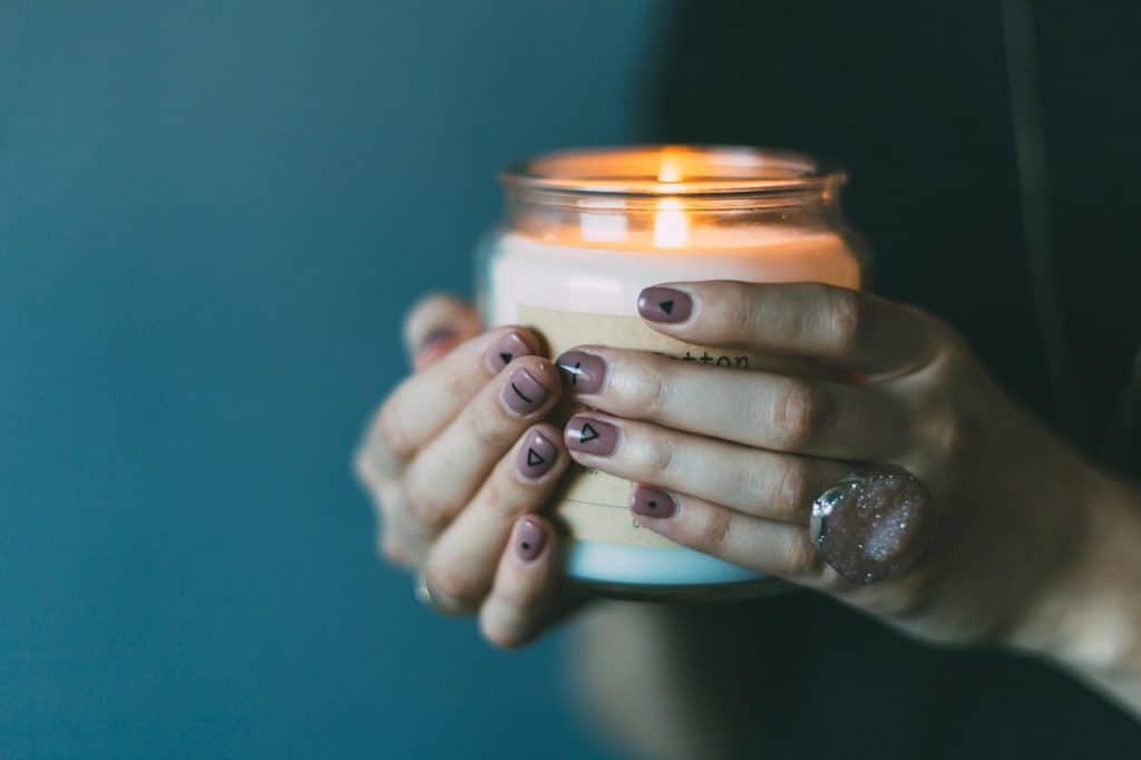 In memoriam - candle in hands