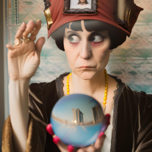a fortune teller and her crystal ball representing foreshadowing in literature